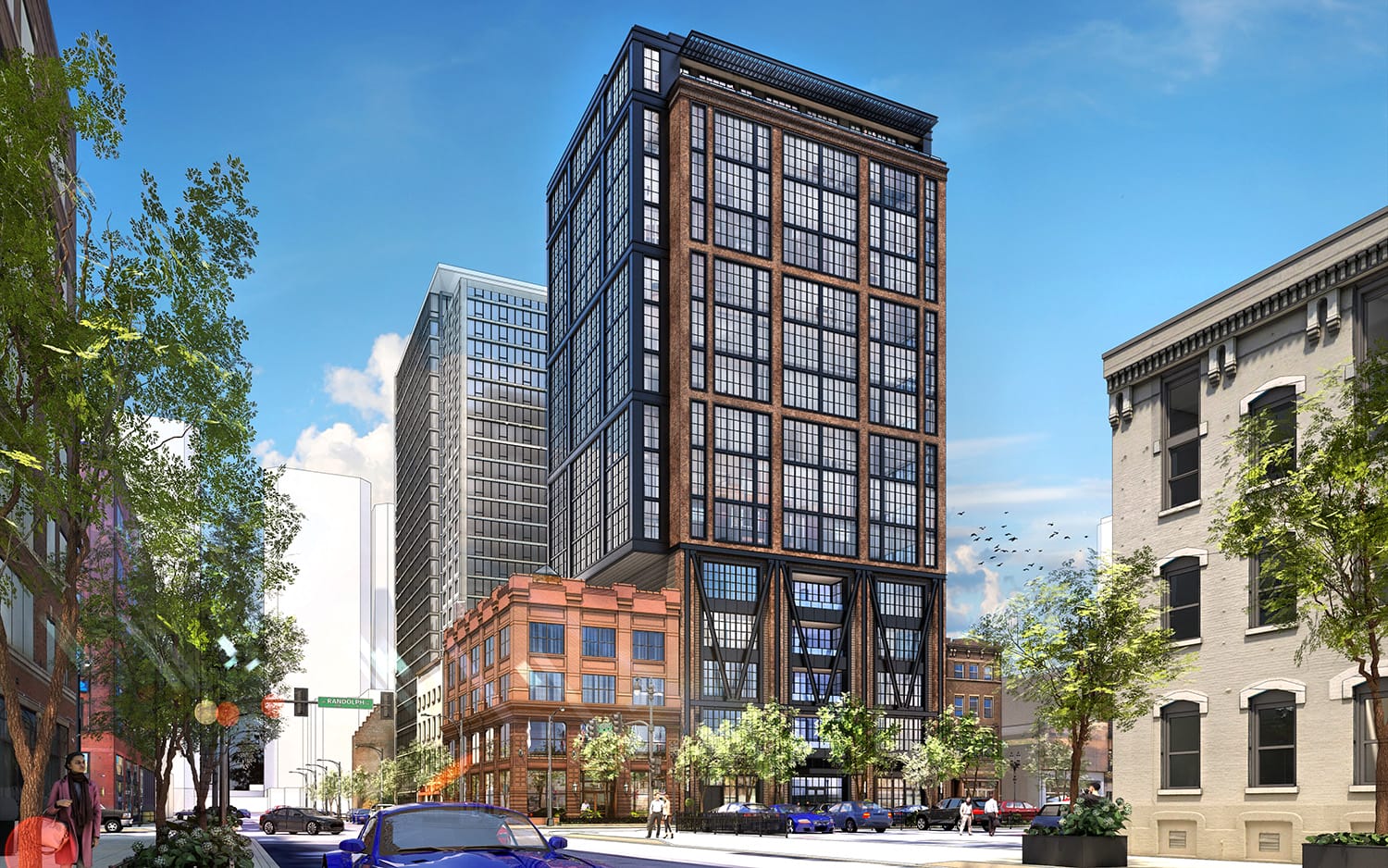 Skender Starts Construction on 609 W. Randolph, a 15-story Office Building  in Chicago's West Loop Gate