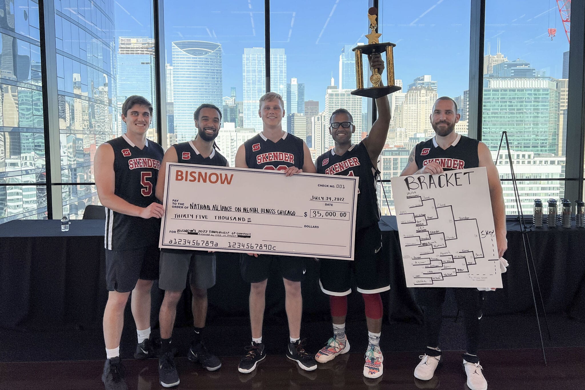 Skender Wins Bisnow’s Inaugural Tournament of Champions 3-on-3 Charity Basketball Competition